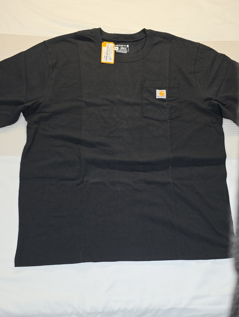 Carhartt Black Short-Sleeve Pocket Tee with Gold Logo XL